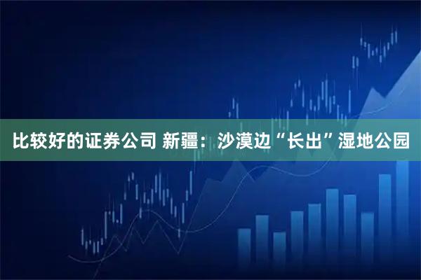 比较好的证券公司 新疆：沙漠边“长出”湿地公园